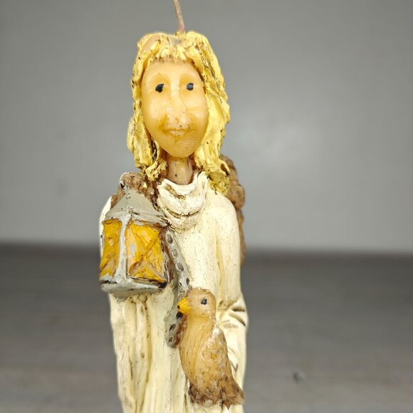 Vintage Angel Candle With Owl & Lantern Novelty Figural Taper Handmade 1996 - Picture 2 of 9